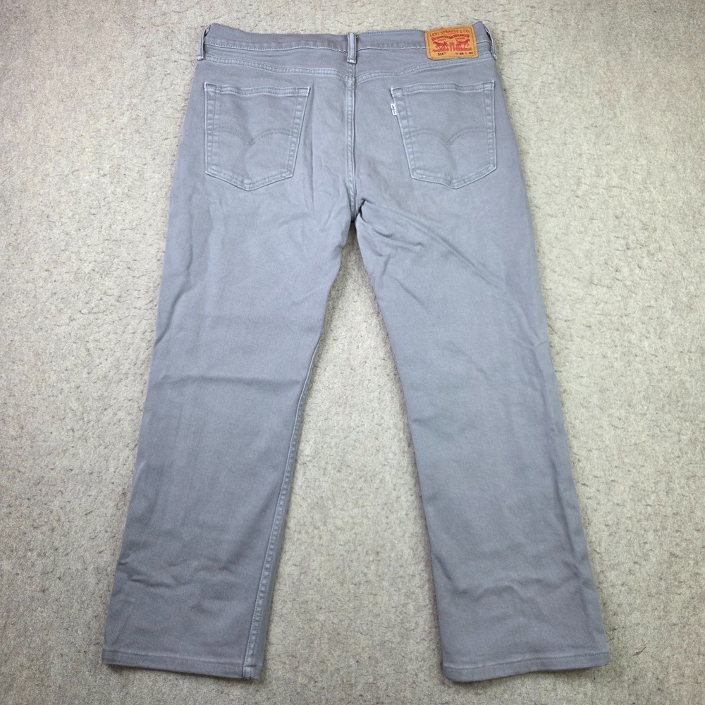 Levi's 514 Jeans Mens 36x30 Straight Fit Grey Stretch Denim Fits (36x28) - Picture 5 of 15